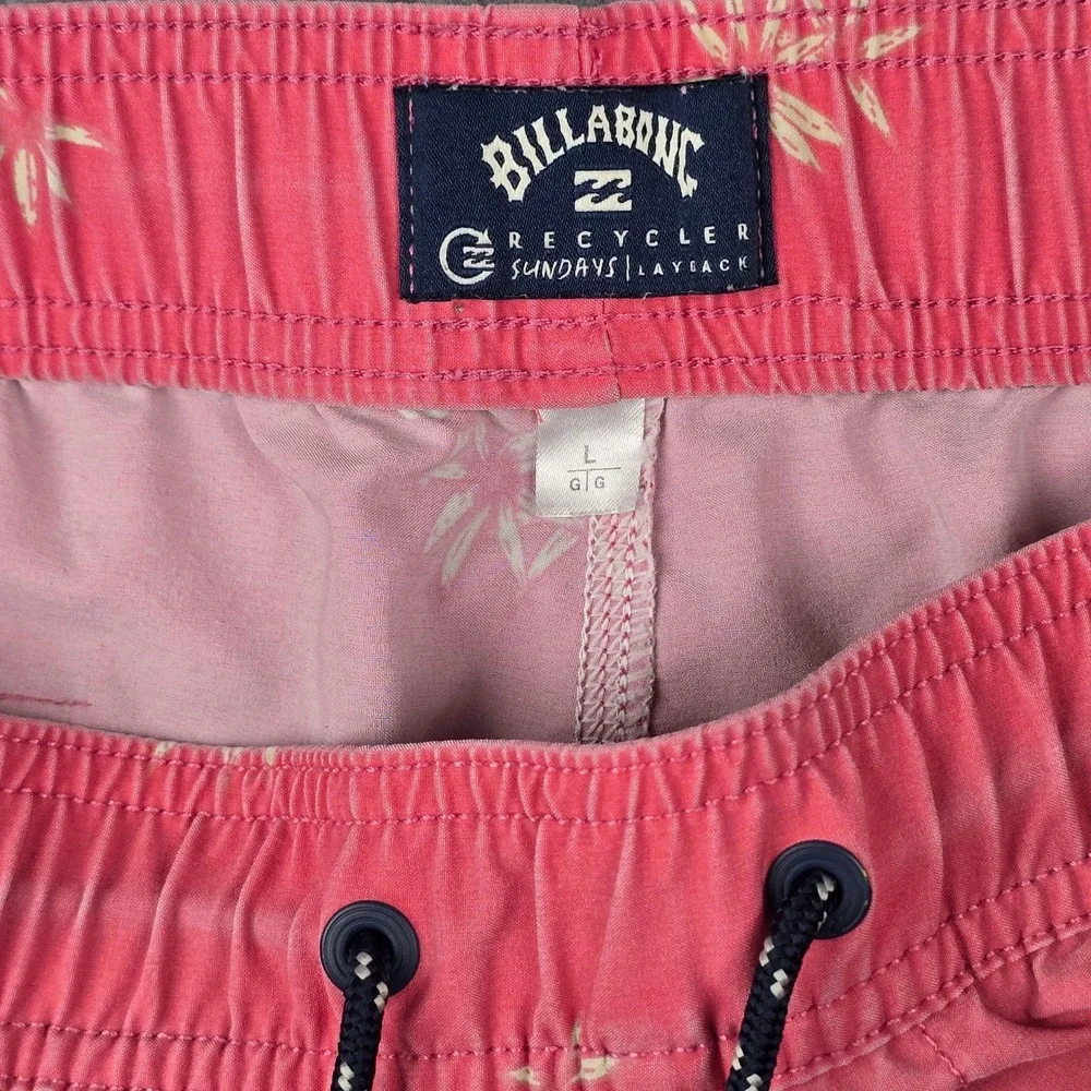 Billabong Sundays Layback Shorts Mens L Pink Floral Recycler Board ABYBS00253